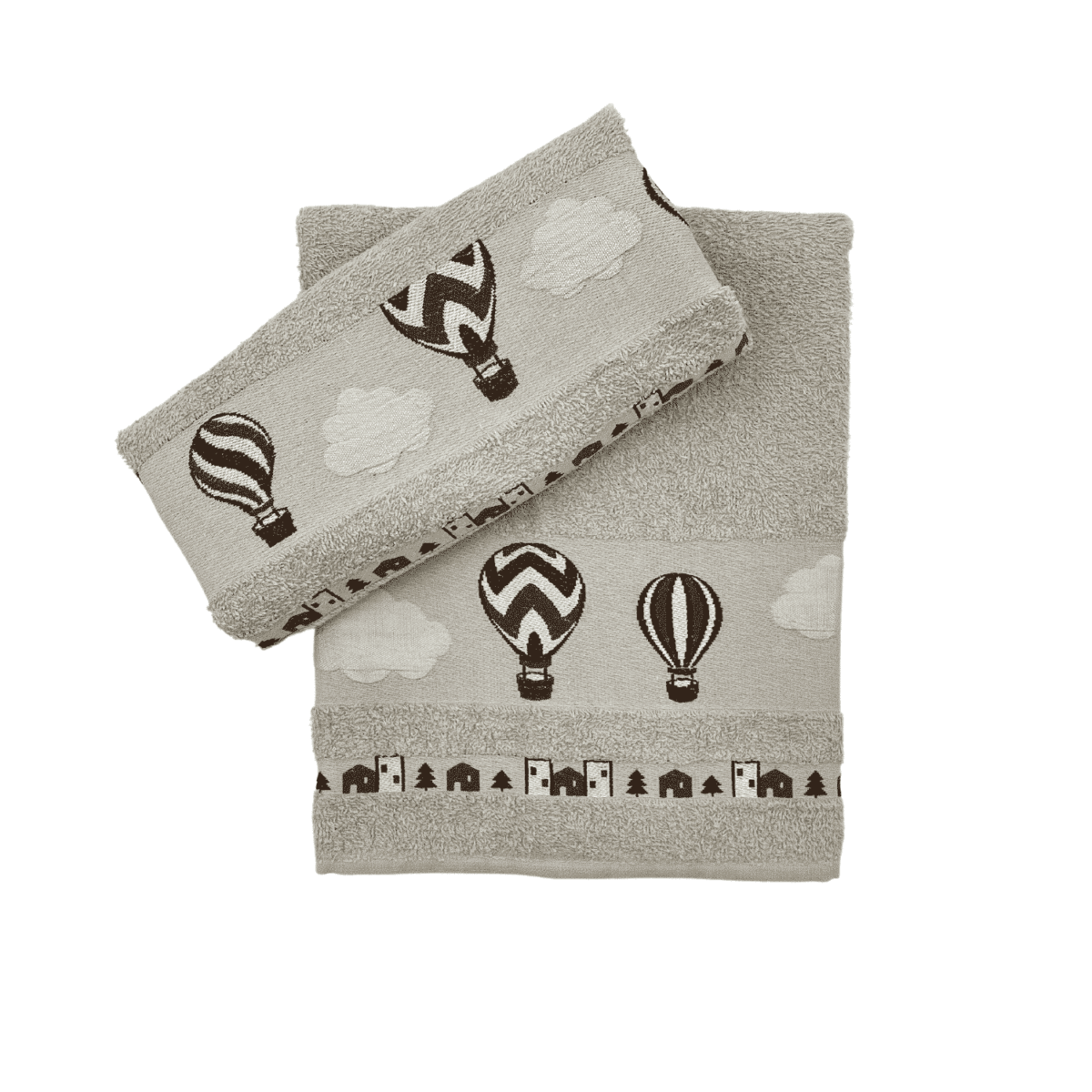 Set-1+1-mongolfiere-beige-spugna-fibra-naturale-cotone-asciugamano-ospite-bidet-made-in-italy-60x100cm-40x60cm