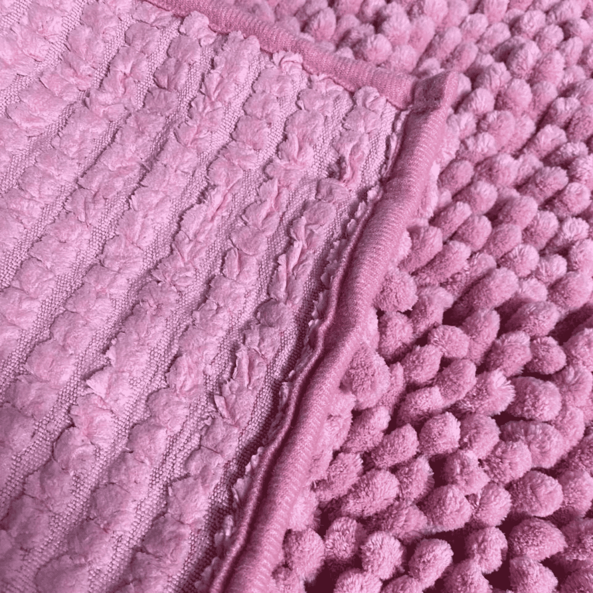 Dettaglio Tappeto-da-bagno-passatello-shaggy-rosa-poliestere-microfibra-50x80cm-60x120cm-tinta-unita