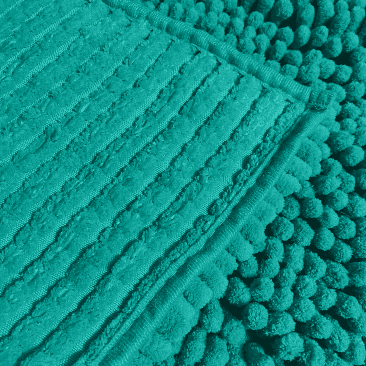 Dettaglio Tappeto-da-bagno-passatello-shaggy-verde-acqua-poliestere-microfibra-50x80cm-60x120cm-tinta-unita
