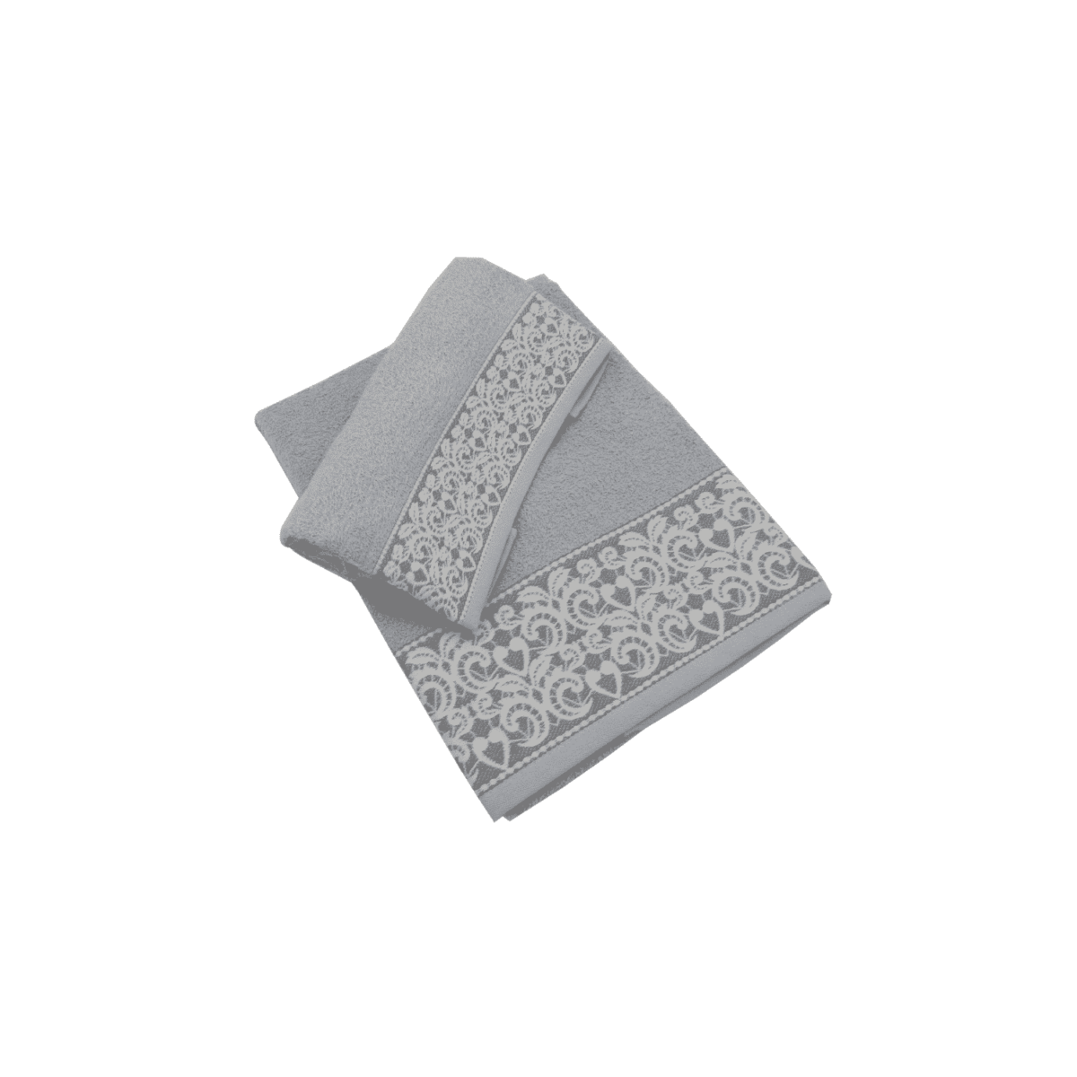 Set-1+1-debora-grigio-spugna-fibra-naturale-cotone-asciugamano-ospite-bidet-made-in-italy-60x100cm-40x60cm