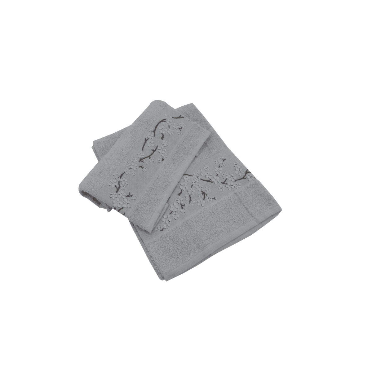 Set-1+1-rametto-grigio-spugna-fibra-naturale-cotone-asciugamano-ospite-bidet-made-in-italy-60x100cm-40x60cm