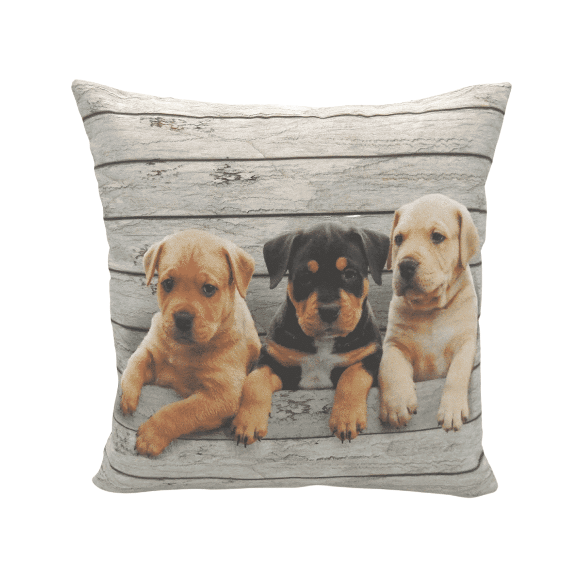 Cani Legno Cuscino Arredo 45x45 Stampa Digitale
