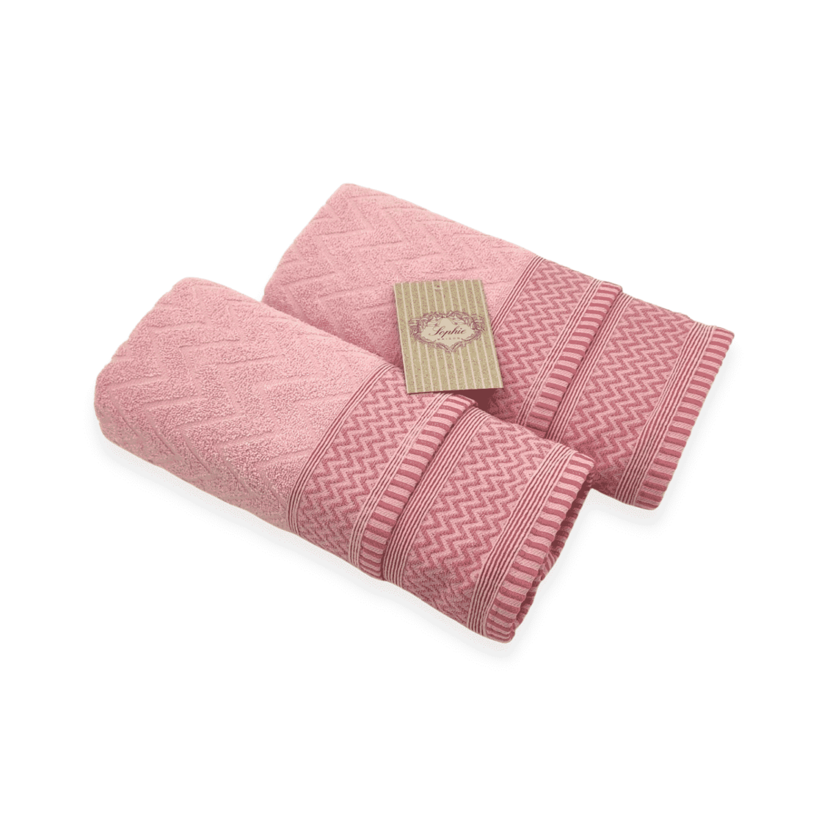 chevron-rosa-set-spugna-bagno-2-viso-+-2-bidet-puro-cotone-jacquard-cipria-fuxia-zigzag-geometrico-scatola
