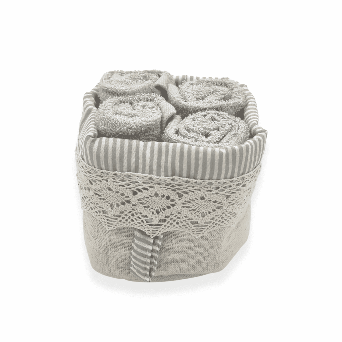 chic-grigio-set-4-lavette-spugna-cotone-cestino-provenzale-pizzp-shabby-chic