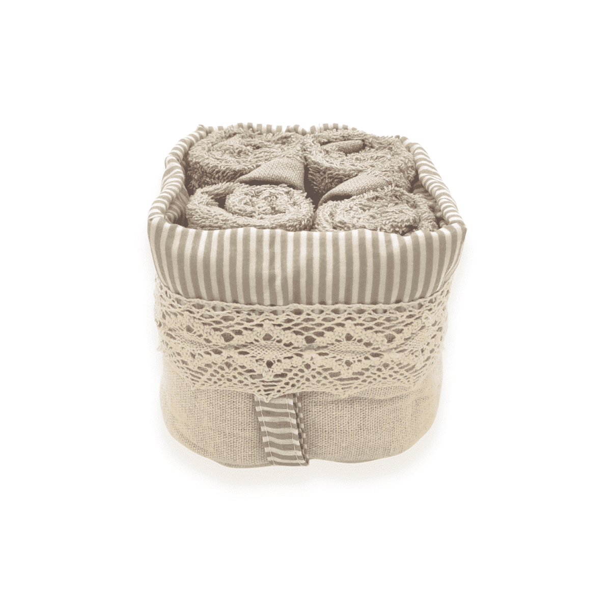 chic-tortora-set-4-lavette-spugna-cotone-cestino-provenzale-pizzp-shabby-chic