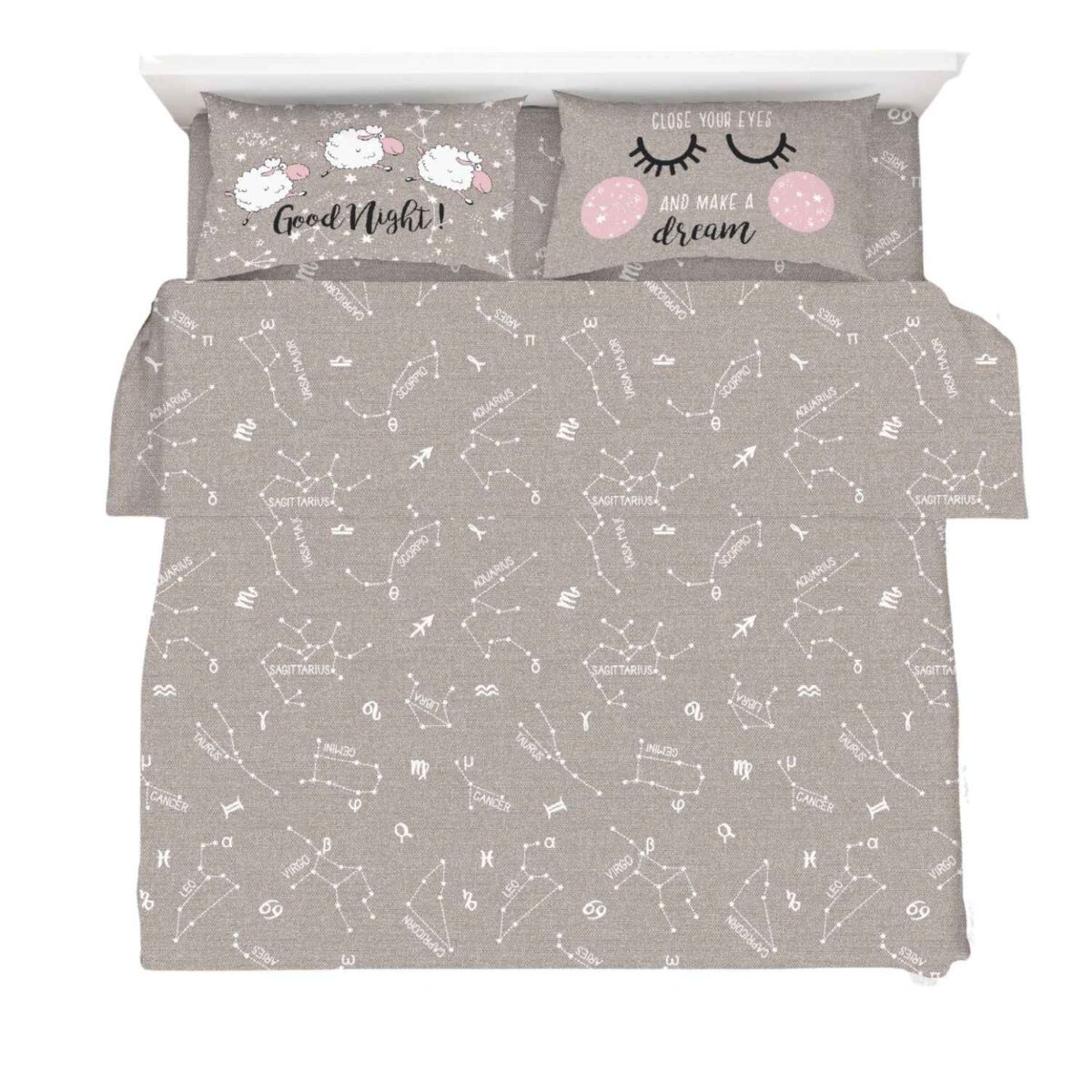 Dream Completo Lenzuola Quadrifoglio 100% fibra naturale di cotone Made In Italy