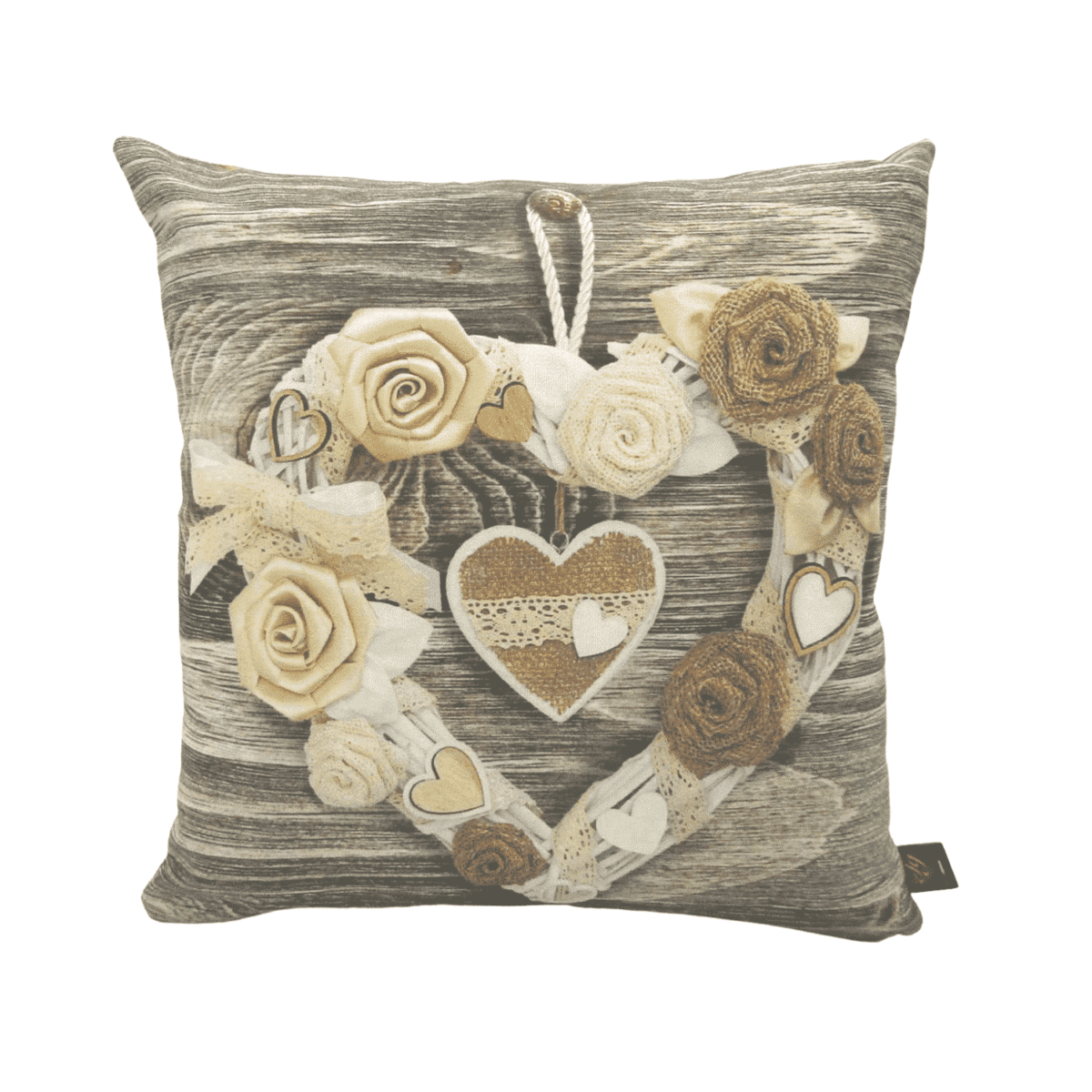 Cuori Pizzo Cuscino Arredo 45x45 Stampa Digitale