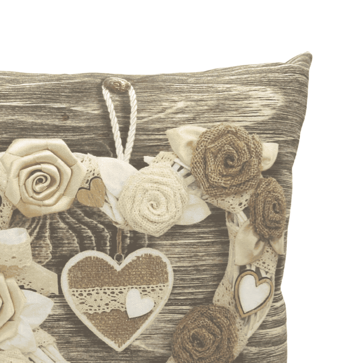 Cuori Pizzo Cuscino Arredo 45x45 Stampa Digitale - immagine 2