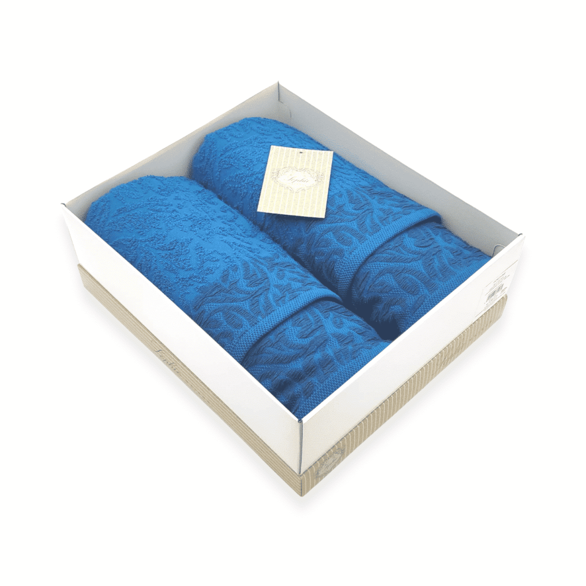 fortune-petrolio-set-spugna-bagno-2-viso-+-2-bidet-puro-cotone-jacquard-blu-ramage-fiorato-scatola-box-open