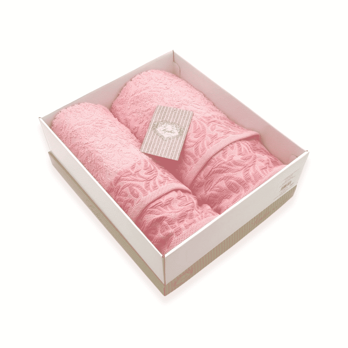 fortune-rosa-set-spugna-bagno-2-viso-+-2-bidet-puro-cotone-jacquard-rosa-fuxia-ramage-fiorato-scatola-box-open