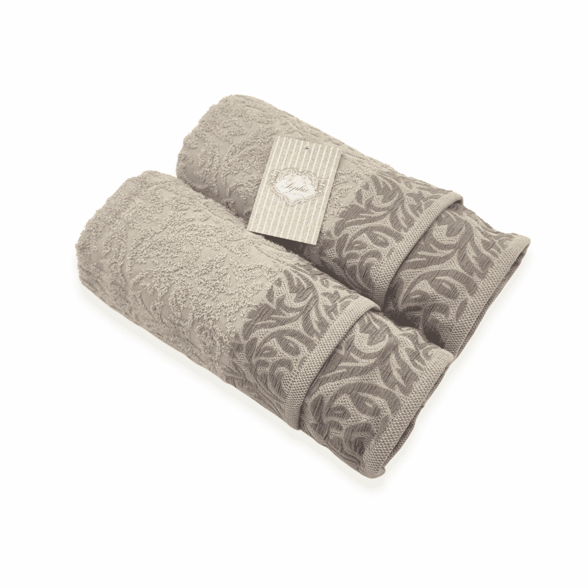 fortune-tortora-set-spugna-bagno-2-viso-+-2-bidet-puro-cotone-jacquard-beige-nocciola-ramage-fiorato-scatola