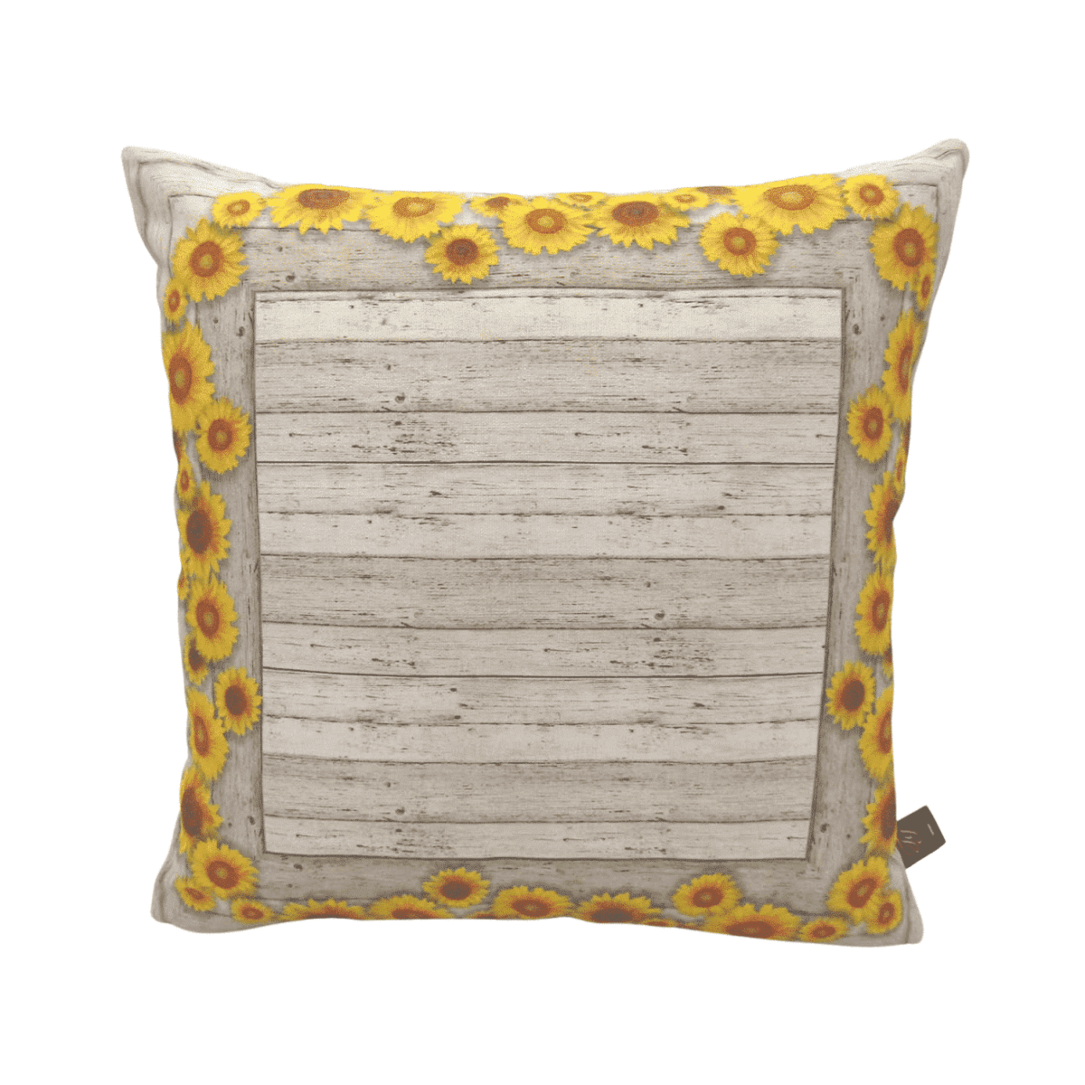 Cuscino Girasoli Legno Arredo Casa In Stampa Digitale Cm 45x45