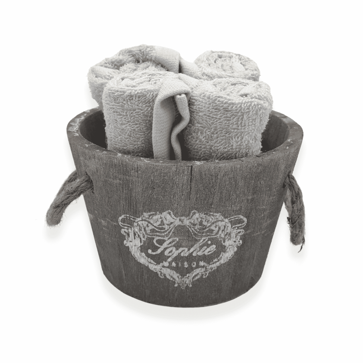 mastello-grigio-4-lavette-spugna-cotone-cestino-legno-vintage-shabby-chic-out