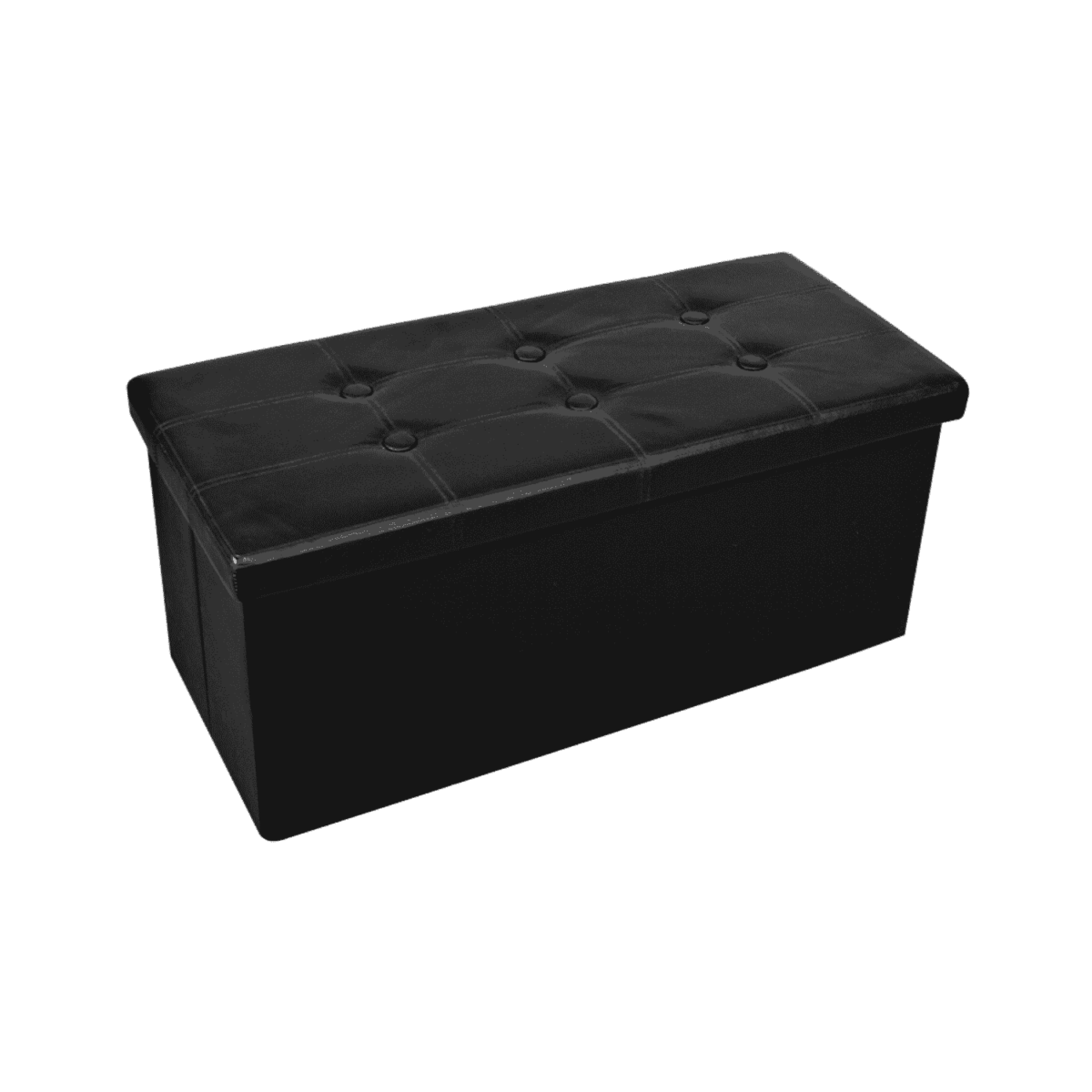 Pouf Contenitore Panca Nero PVC Ecopelle Double