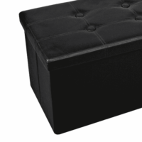Pouf Contenitore Panca Nero PVC Ecopelle Double - immagine 2