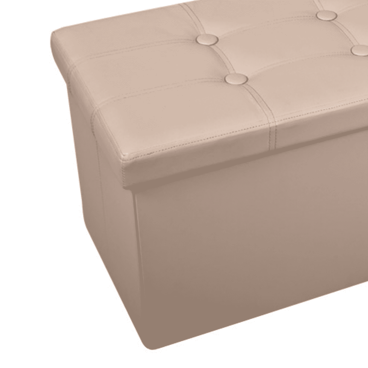 Pouf Contenitore Panca Tortora PVC Ecopelle Double - immagine 2