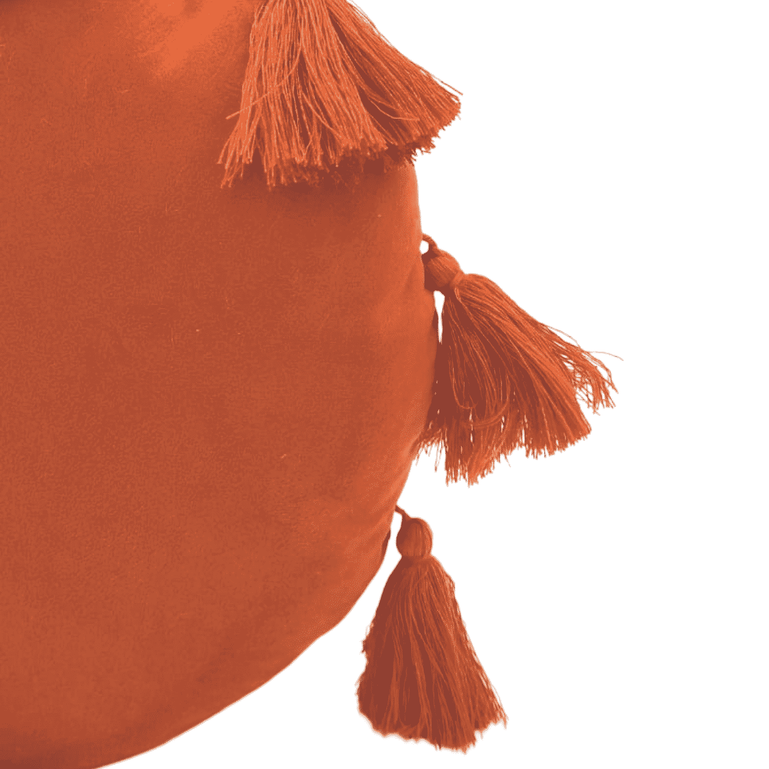 sunshine-ruggine-cuscino-arredo-rotondo-frange-arancio-dettaglio