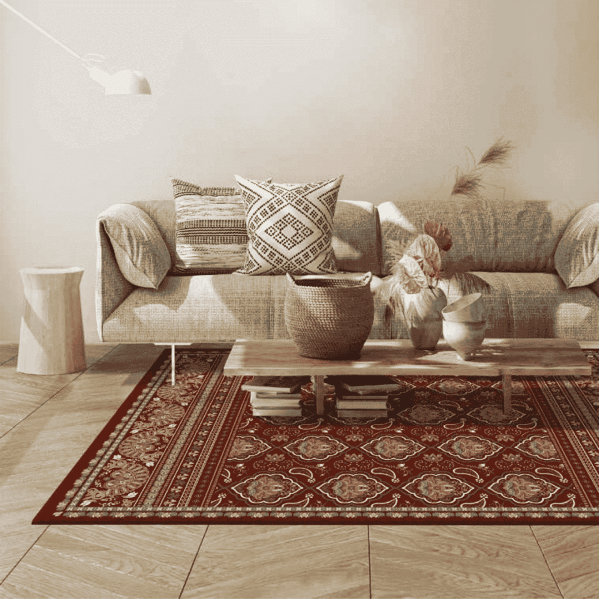 bollywood-tappeto-arredo-emozioni-artista-decori-indiani-medaglioni-bordeaux-multicolor