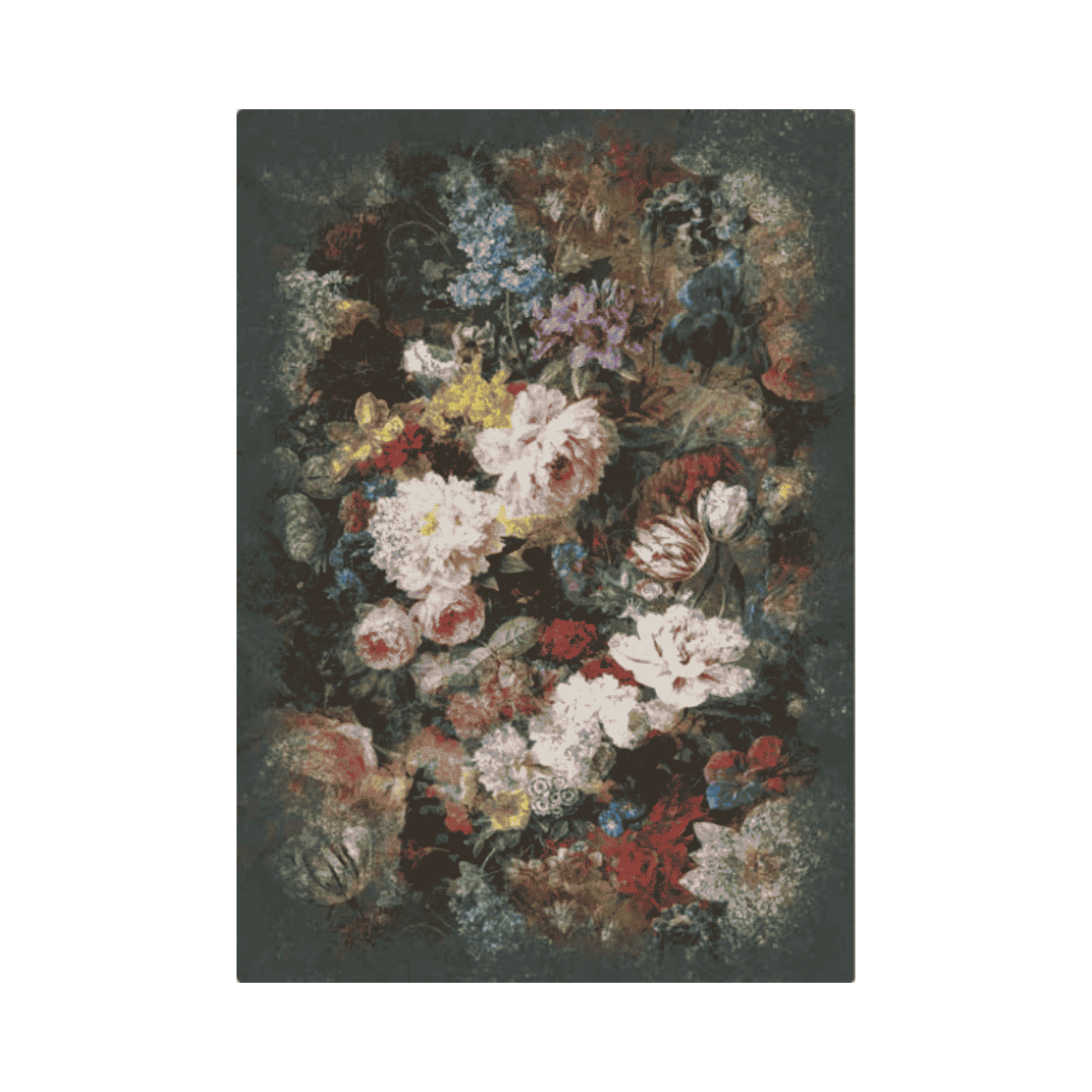 bosschaert-fumè-tappeto-arredo-emozioni-artista-bouquet-multicolor-fiorato-antracite-classico-front