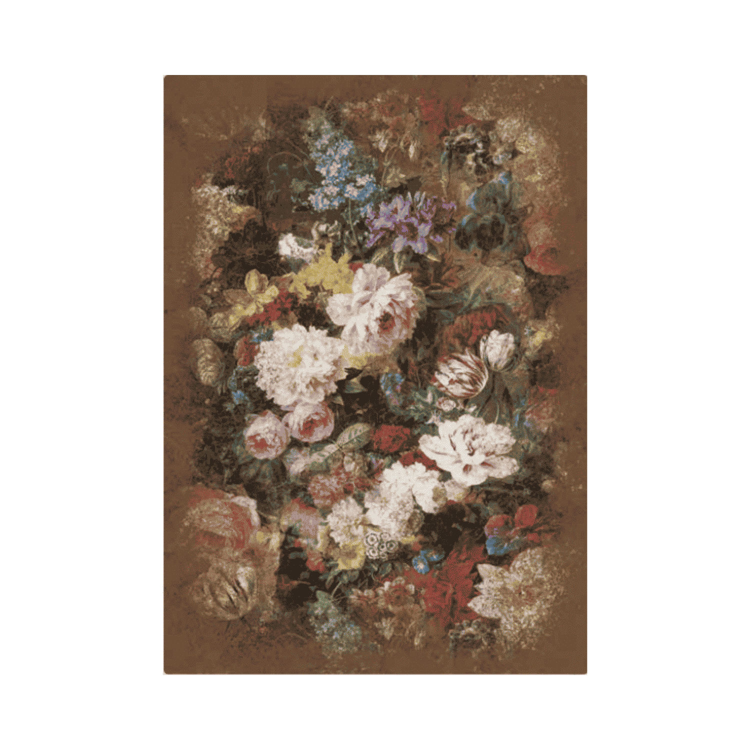 bosschaert-tabacco-tappeto-arredo-emozioni-artista-bouquet-multicolor-fiorato-marrone-classico-front