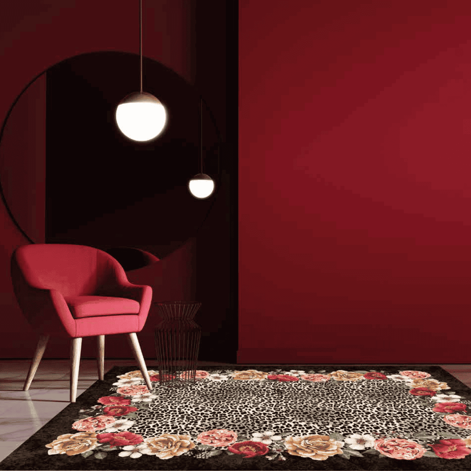 frida-tappeto-arredo-emozioni-artista-scuro-fiorato-multicolor-leopardato