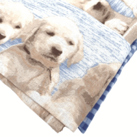 golden-pauline-completo-lenzuola-cotone-azzurro-beige-cani-cuccioli-dettaglio