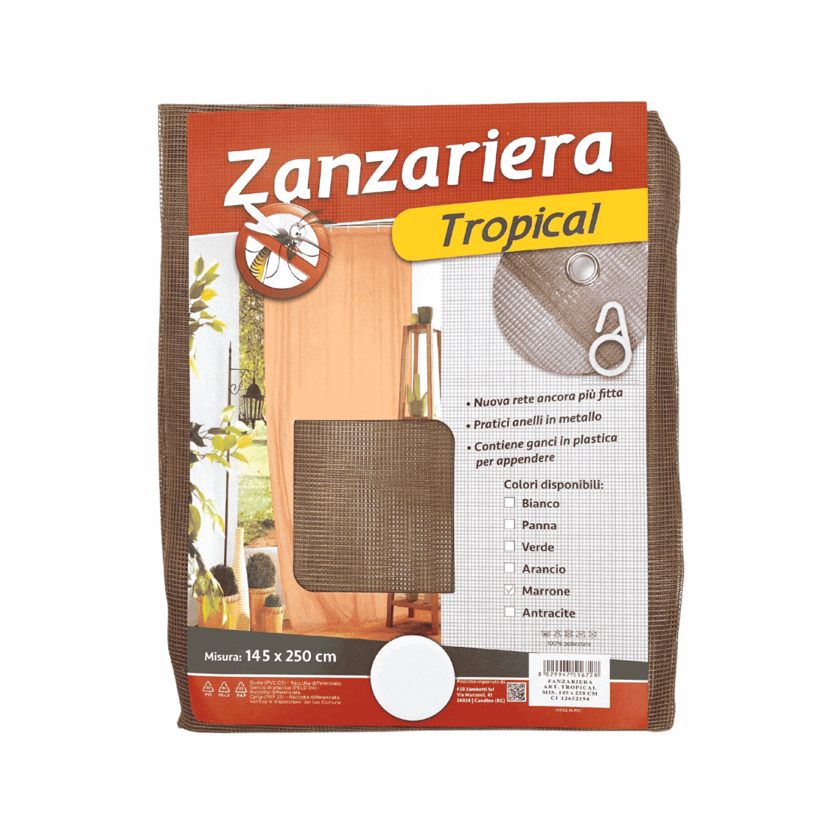 marrone-tropical-zanzariera-ganci-plastica-anelli-metallo
