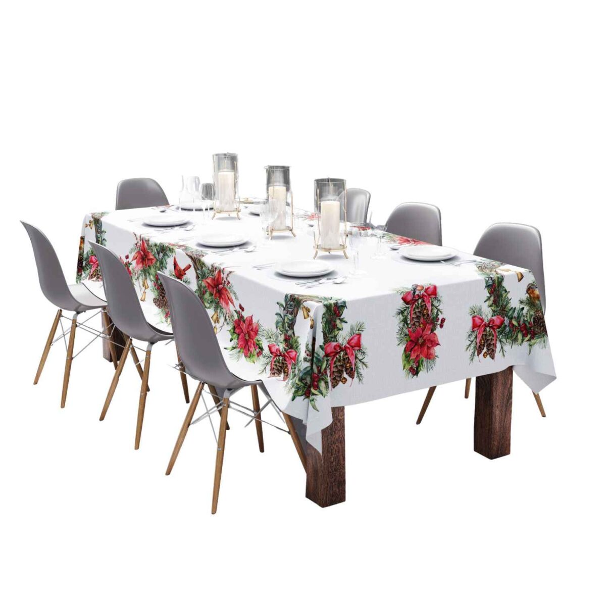 tovaglia-stampa-digitale-bosco-alta-definizione-cotone-stella-di-natale-pigne-ghirlande-invernale-natalizia