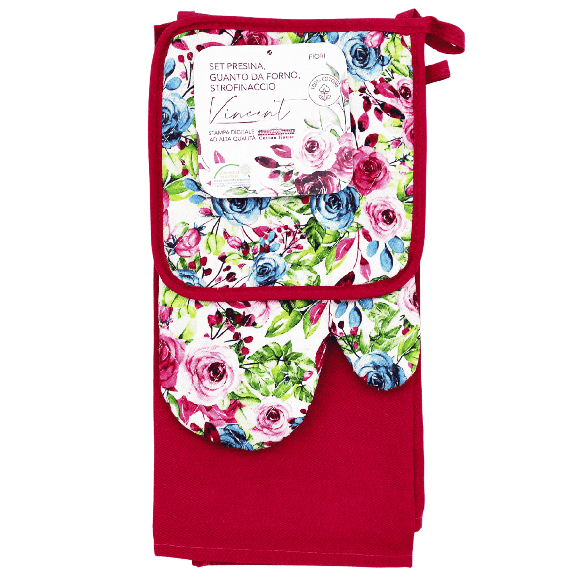 Set-presina-strofinaccio-guanto-forno-vincent-stampa-digitale-100-cotone-17x17-70x48-27x17-fiori-rose-oekotex-dritto