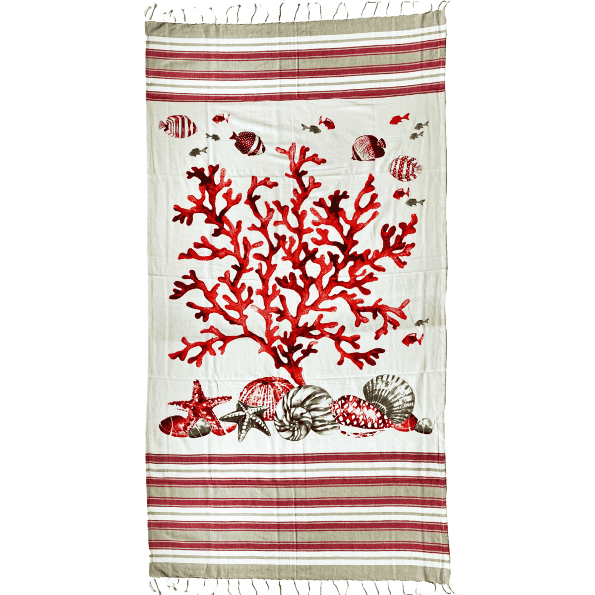 Telo-mare-fouta-corallo-rosso-100-cotone-frange-mano-100x200-cm-coralli-pesci-balene-leopardo