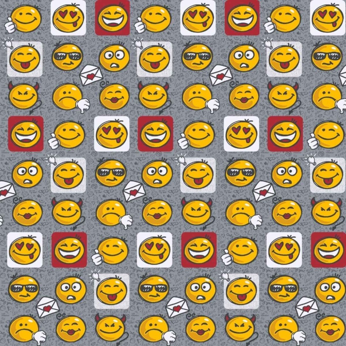 copripiumino-smile-puro-cotone-quadrifoglio-emoticons-smile-faccine-giovanile-ragazzo-ragazza-moderno-simpatico-grigio-rosso-giallo-bianco-multicolor-pattern