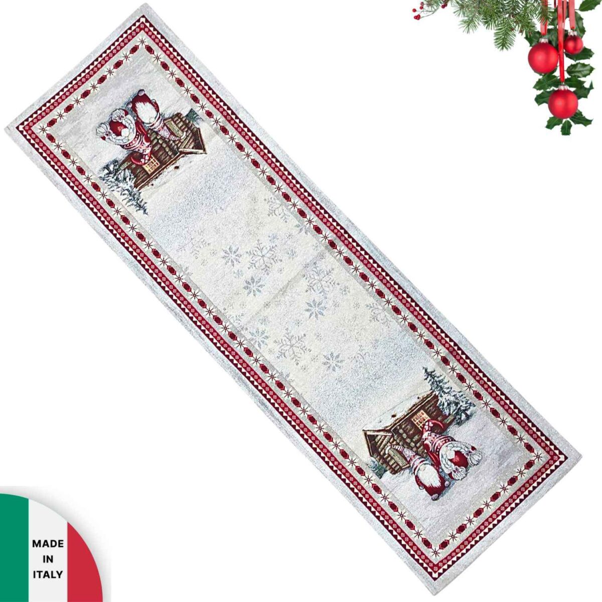 gnomi-baita-runner-jacquard-gobelin-made-in-italy-natalizio-40-x-140-gnometti-chalets-neve-natale