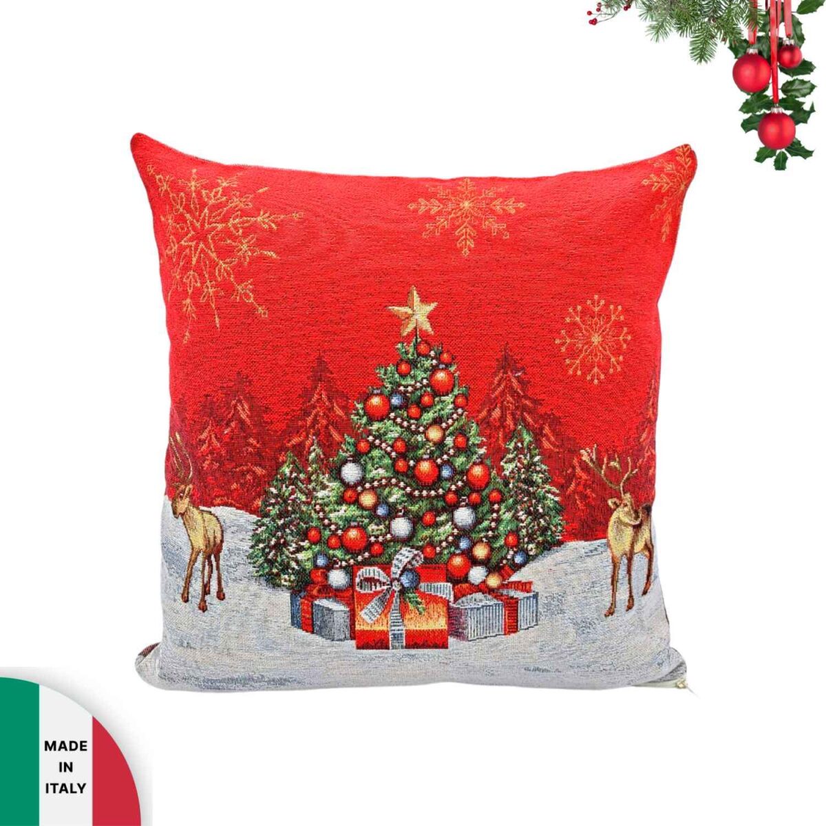 notte-di-natale-rosso-cuscino-imbottito-45-x-45-jacquard-gobelin-albero-di-natale-rosso-notte-cervi-neve