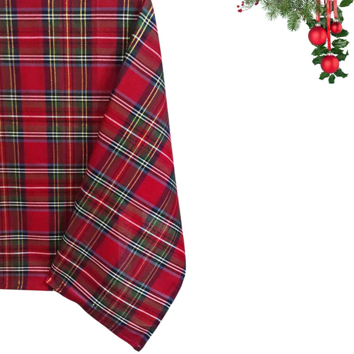 tartan-filo-lurex-oro-tovaglia-puro-cotone-made-in-italy-scozzese-natalizia-rossa-dettaglio