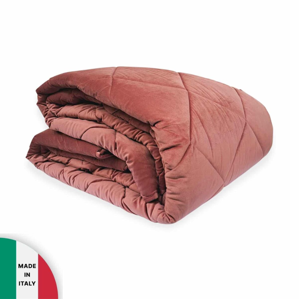 trapunta-invernale-feeling-velluto-microfibra-rosa-cipria-a-rombi-piegata-front-made-in-italy