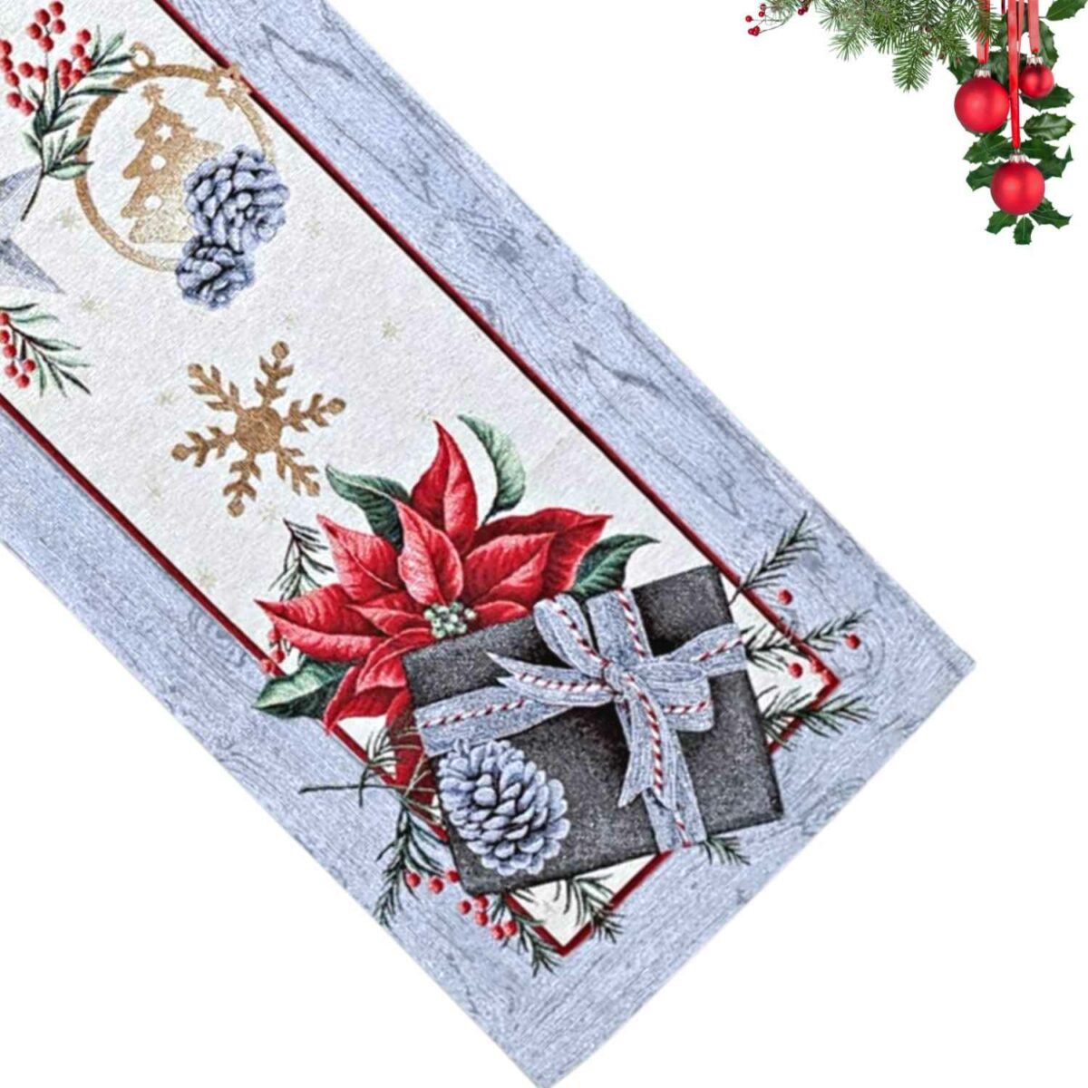 white-present-runner-jacquard-gobelin-made-in-italy-christmas-natalizio-40-x-140-natale-regalo-agrifoglio-pungitopo-zoom