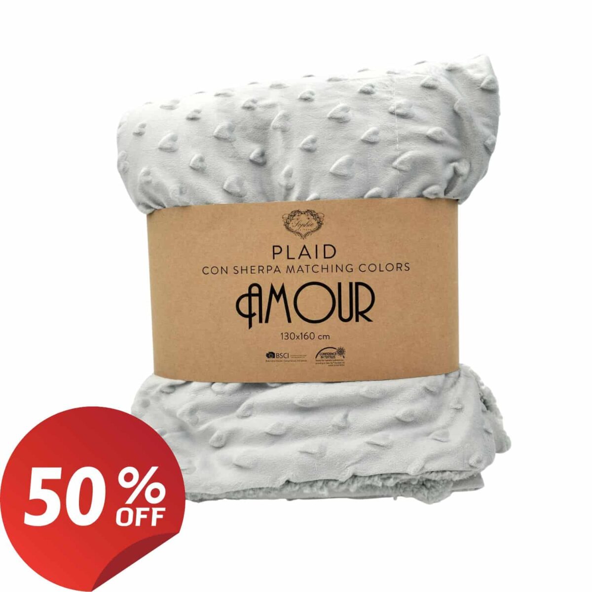 coperta-amour-grigio-plaid-jacquard-cuoricini-rilievo-tinta-unita-confezione
