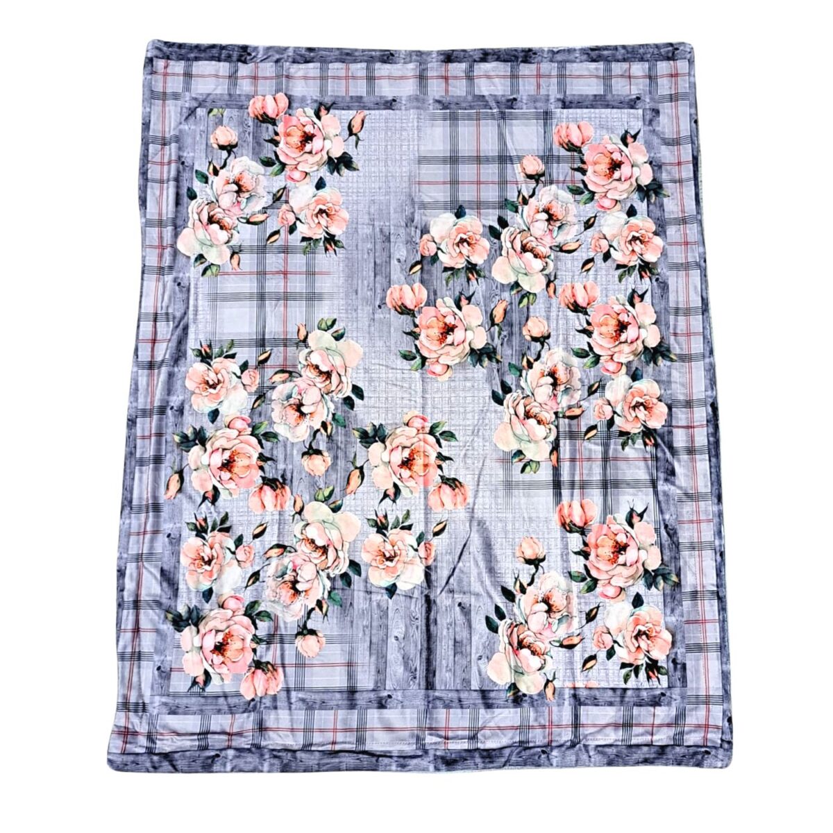 Coperta Shabby Flowers Plaid Calda Invernale Sherpa Morbida - immagine 2