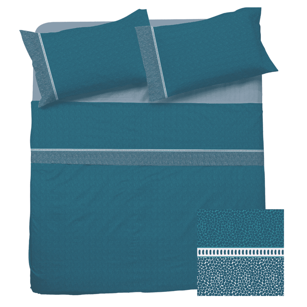 completo-lenzuola-crono-100-cotone-petrolio-letto-aperto