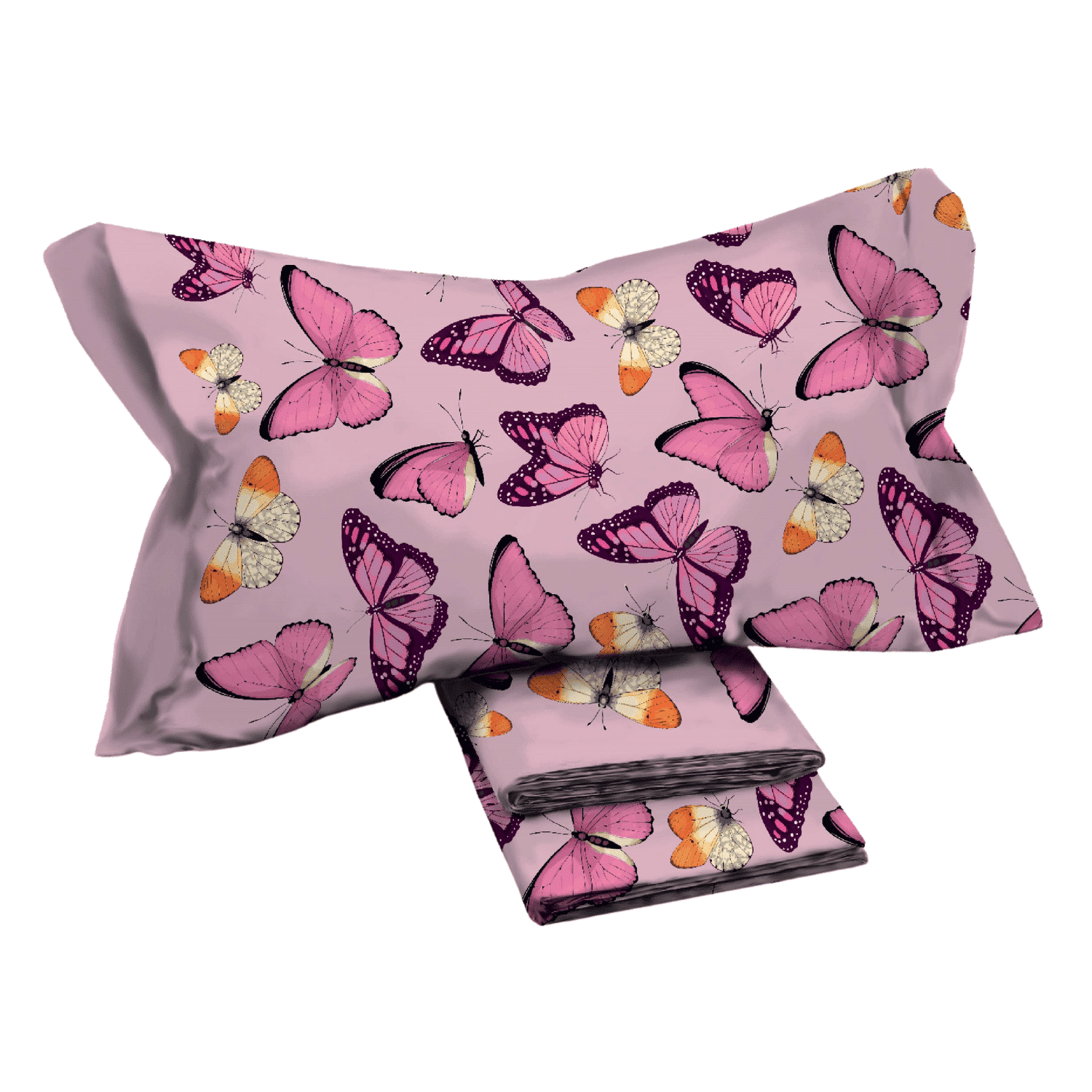 completo-lenzuola-dharma-rosa-100-cotone-fantasia-farfalle-letto-aperta