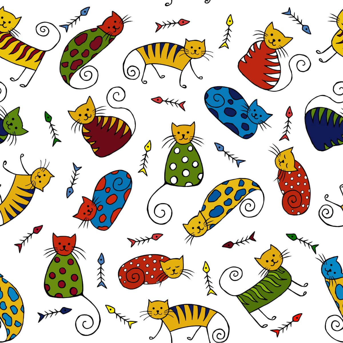 tovaglia-micetti-colors-puro-cotone-made-in-italy-gatti-colorati-gattini-multicolor-cucina-dettaglio-pattern-scaled