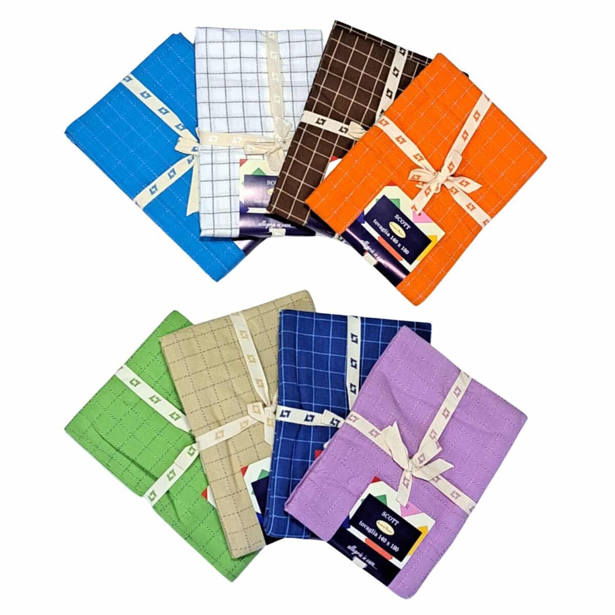Tovaglia Scott Cotone 100% Colori Assortiti Tinto Filo - immagine 2