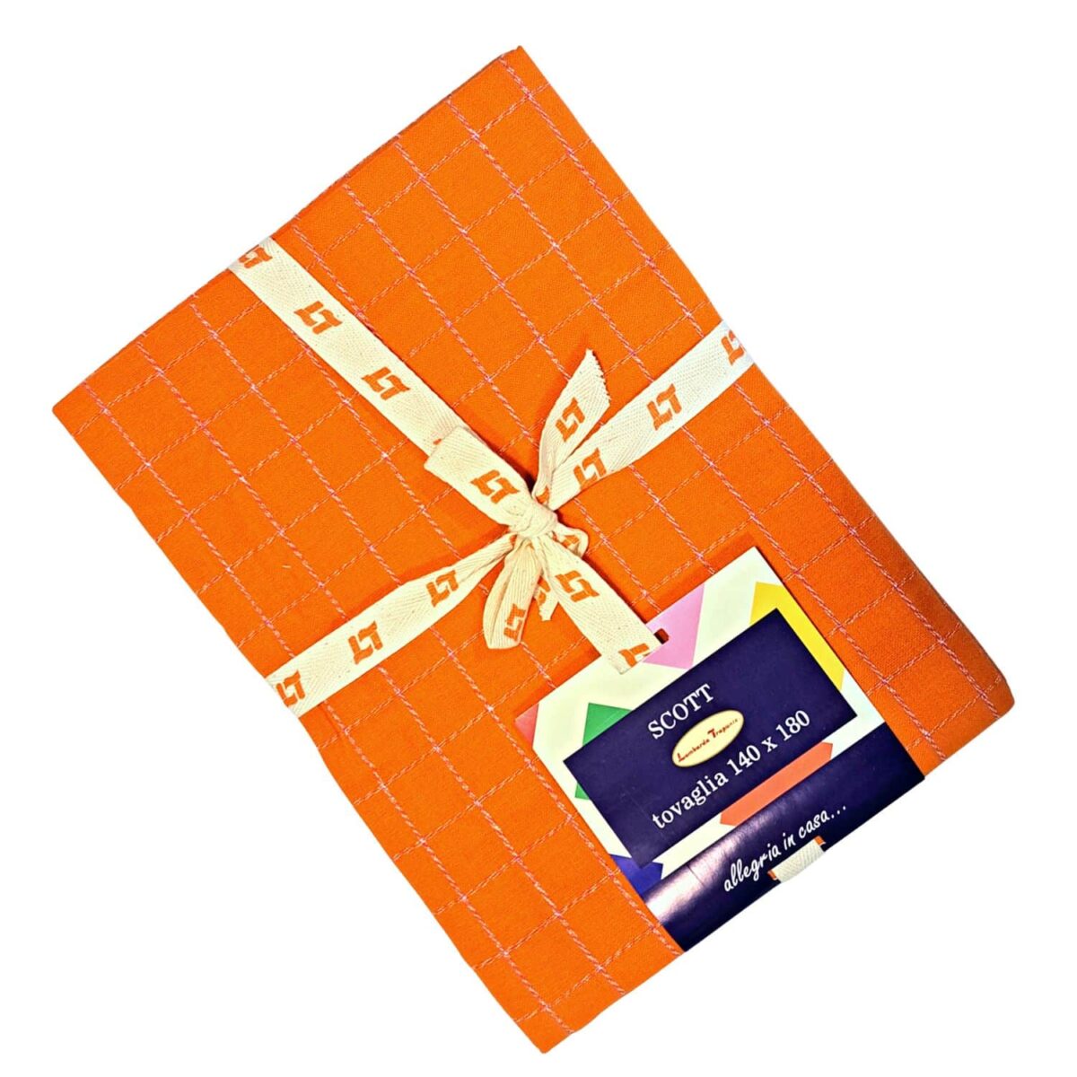 tovaglia-scott-arancio-100-cotone-tinto-filo-tinta-unita-cucina-quadri-quadretti