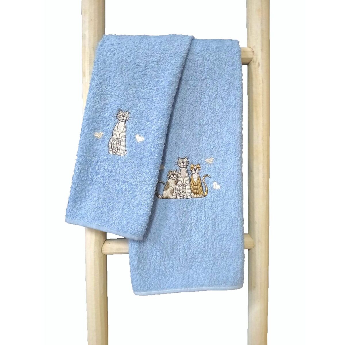 set-asciugamani-gattini-spugna-cotone-gatti-azzurro-bagno