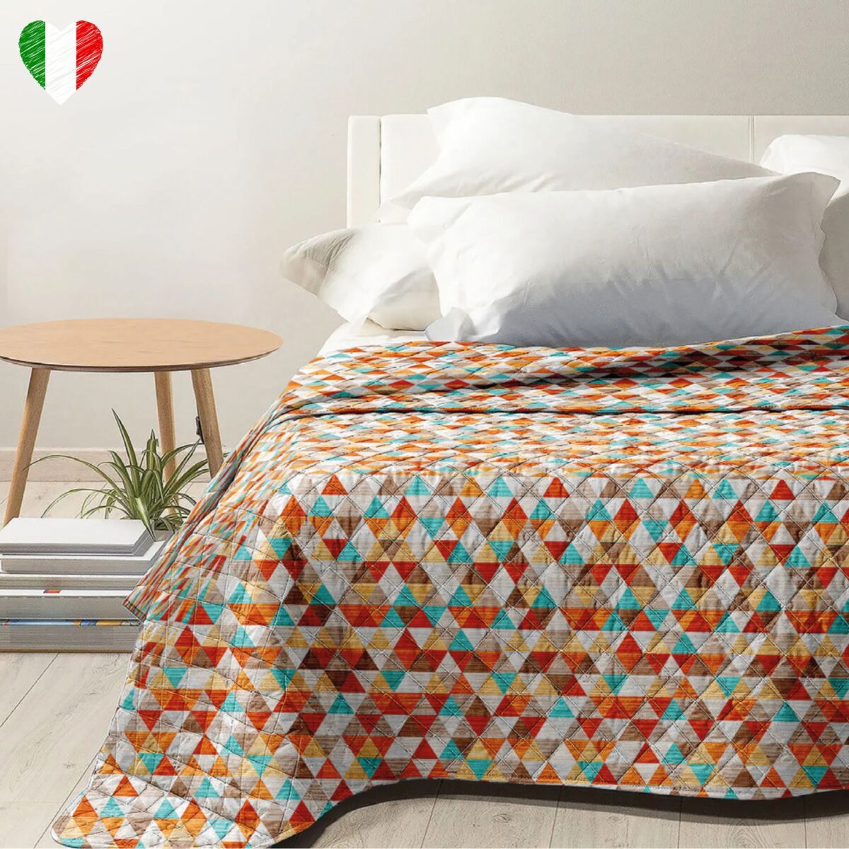 copriletto-bea-etnic-multicolor-arancio-beige-azzurro-rosso-primaverile-estivo-microfibra-100-grammi-made-in-italy