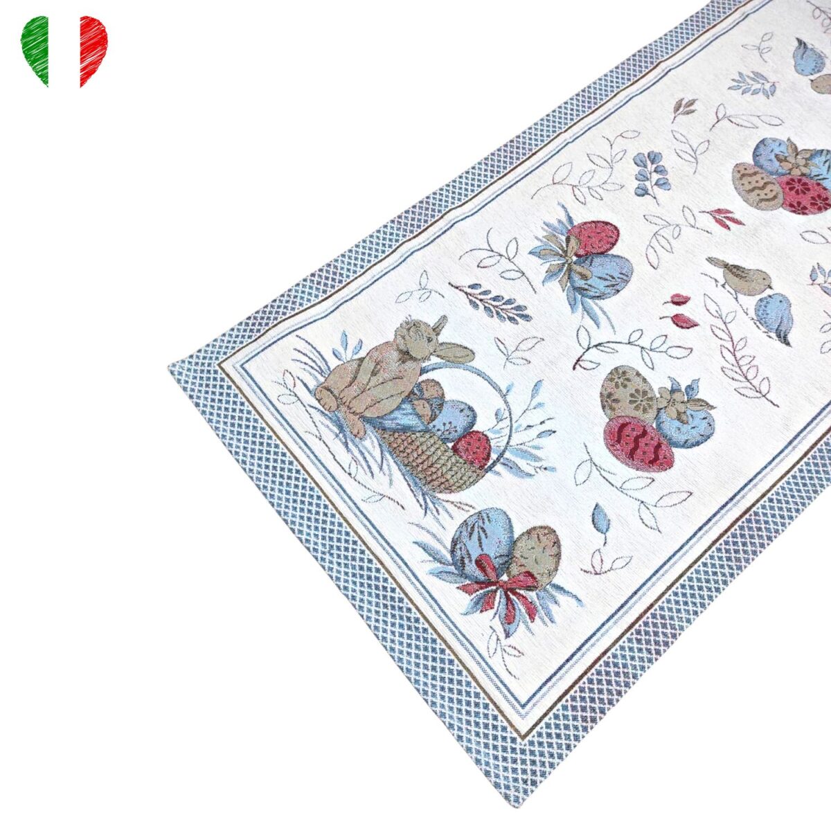 runner-pasquale-azzurro-jacquard-gobelin-40-140-made-in-italy-coniglietti-uova-pasqua-zoom