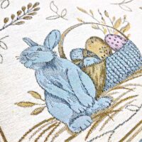 runner-pasquale-beige-giallo-jacquard-gobelin-40-140-made-in-italy-coniglietti-uova-pasqua-zoom-dettaglio
