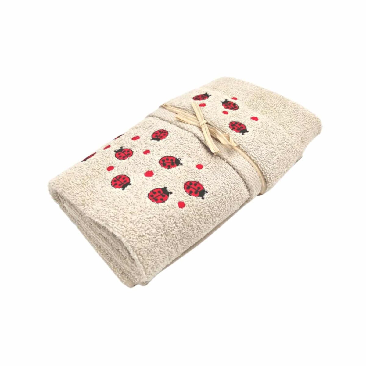 set-asciugamani-1-1-coccinelle-beige-rosse-cotone-spugna-ricamata-confezione