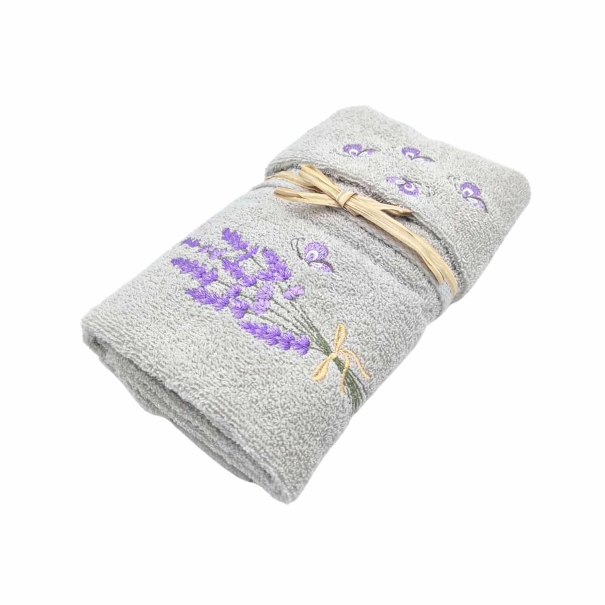 set-asciugamani-1-1-lavanda-farfalle-grigio-spugna-cotone-ricamata-bagno-viso-ospite-confezione