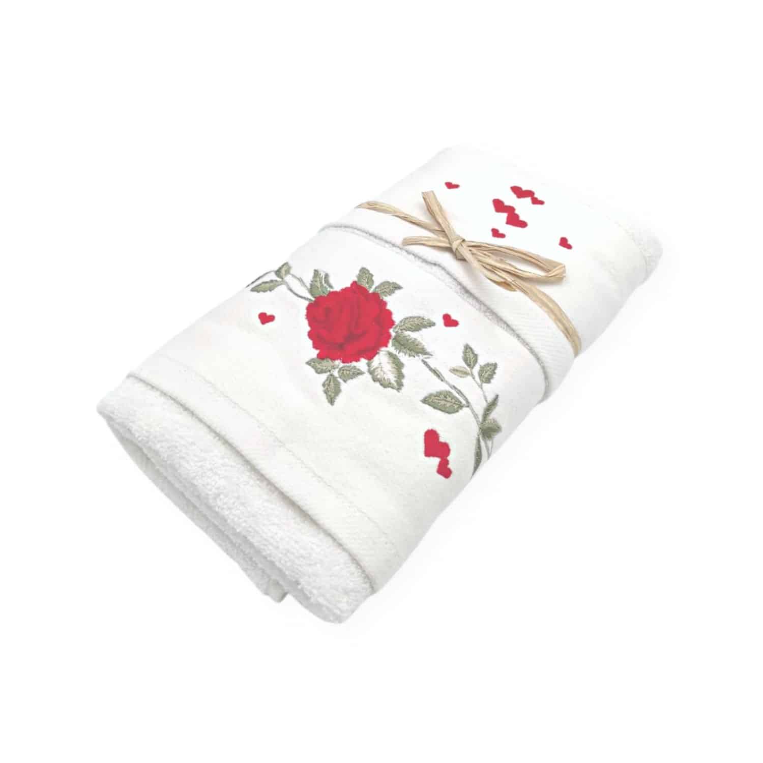 set-asciugamani-1-1-rose-rosse-bianco-spugna-cotone-ricamata-bagno-viso-ospite-confezione